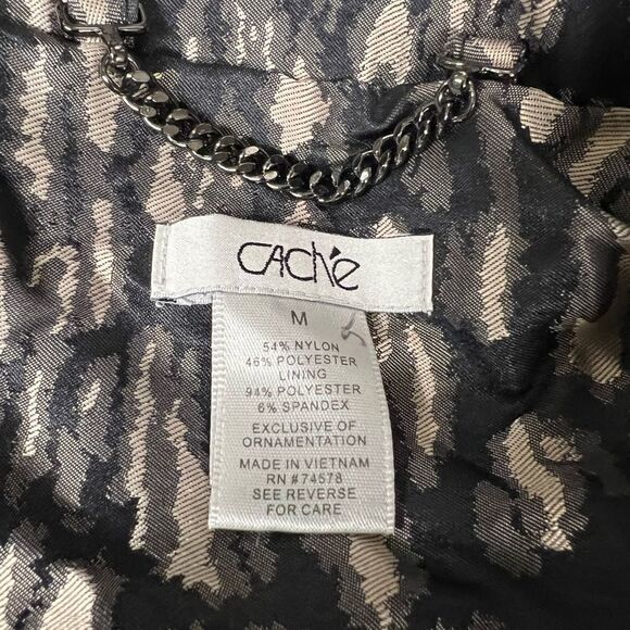 Cache Black and White Patterned Jacket - Picture 8 of 9